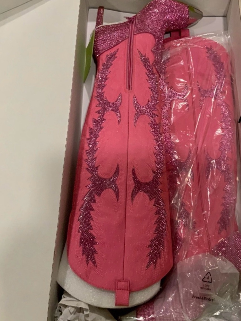 NWT Gianni Bini KatyannaTwo Over-the-Knee Rhinestone Embellished Western Boots - Picture 4 of 5